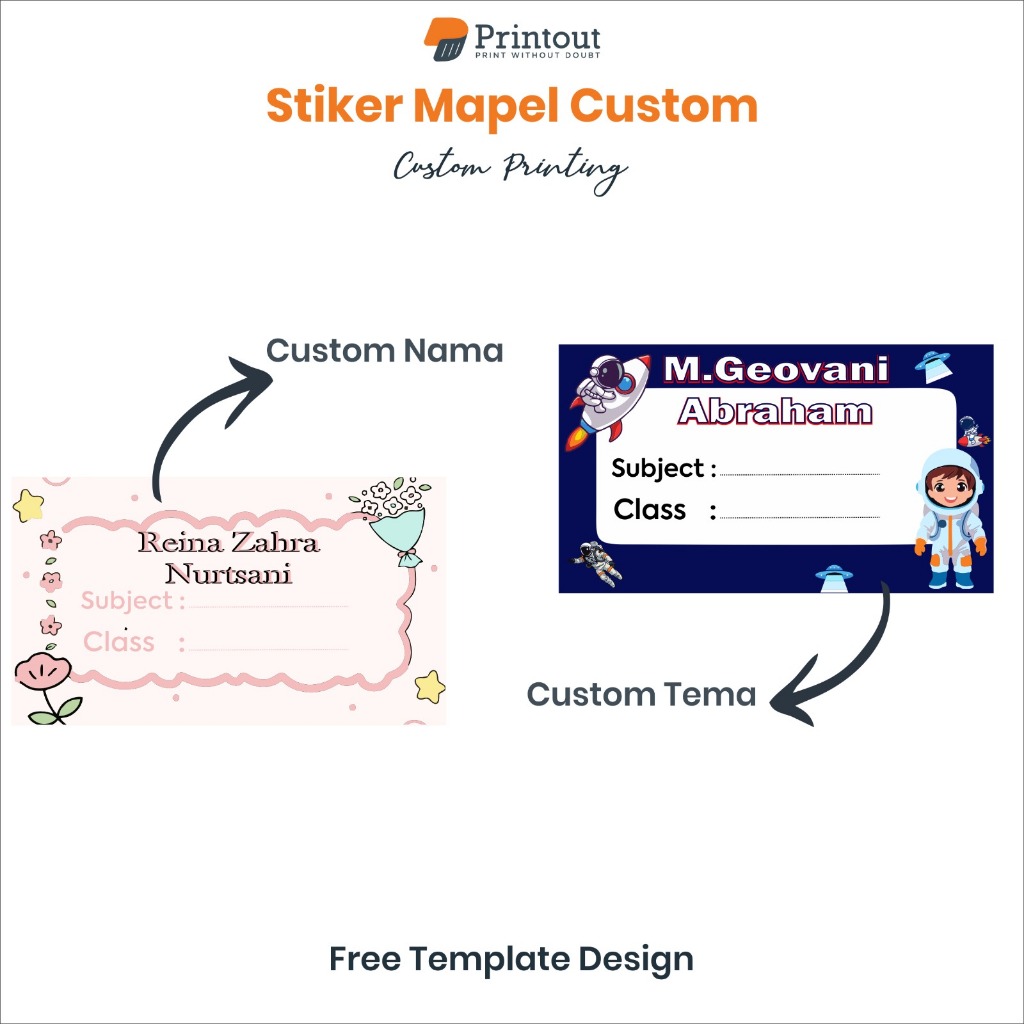 

Printout Sticker Mata Pelajaran Nama Buku Custom | Stiker Anak Sekolah Karakter Label Mapel | Isi 36 pcs