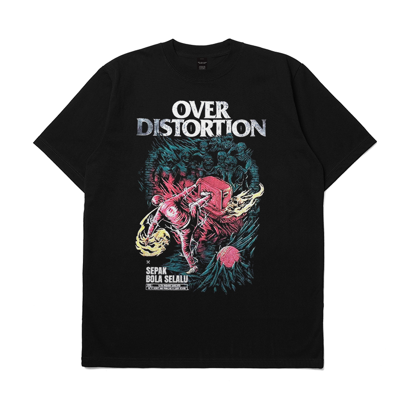 T-Shirt Band Over distortion Sepakbola selalu
