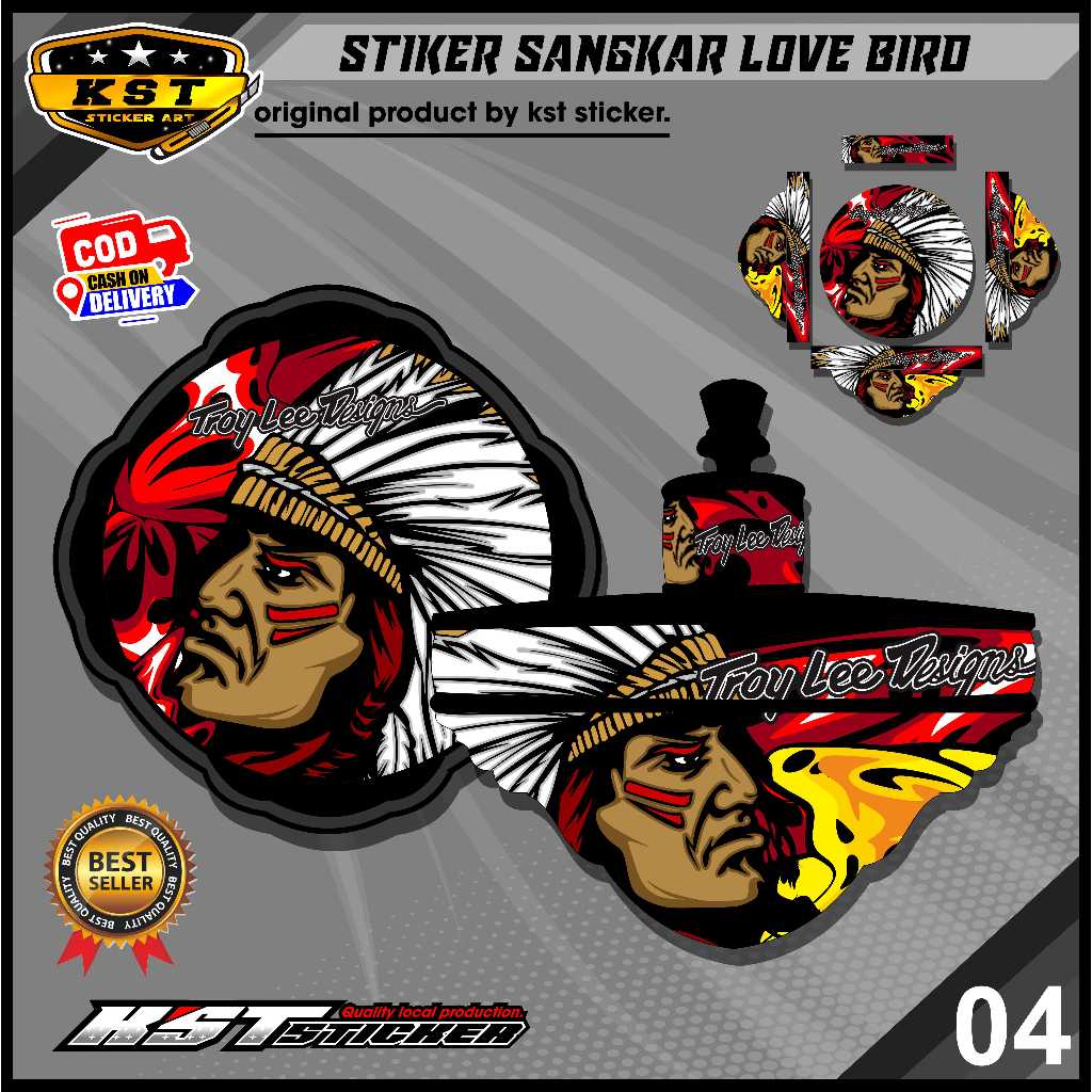 Stiker Decal Kandang/Sangkar Burung Ebod/Lovebird - Decal Tembok LoveBird Sangkar Burung Bulat ST.04