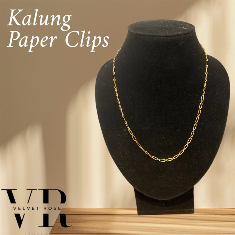 Kalung Paper Clip Emas Muda