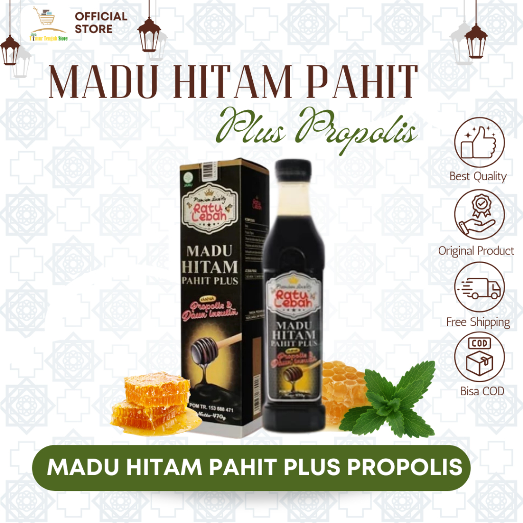 

Madu Hitam Pahit Plus Propolis Daun Insulin Ratu Lebah 470 gram