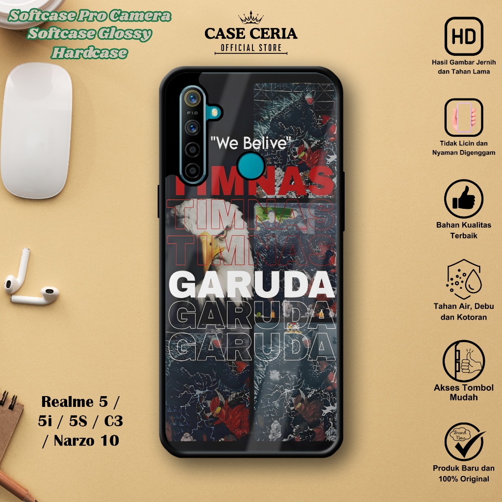 Case For Realme 5 / 5i / 5S / C3 - Casing HP Timnas Indo – Softcase Pro Camera – Hardcase - Silikon