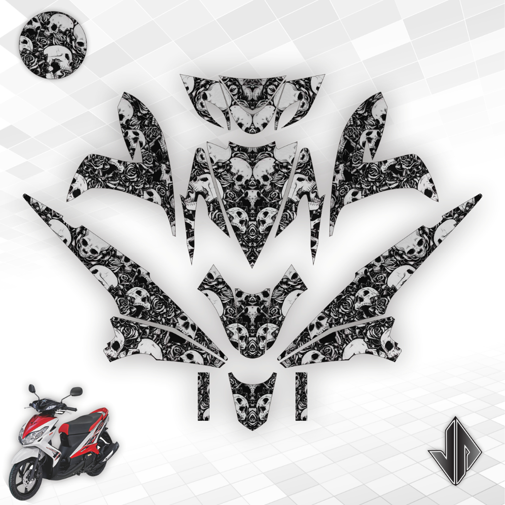 Decal Sticker / Stiker Xeon 125 Karbu 7 Skull