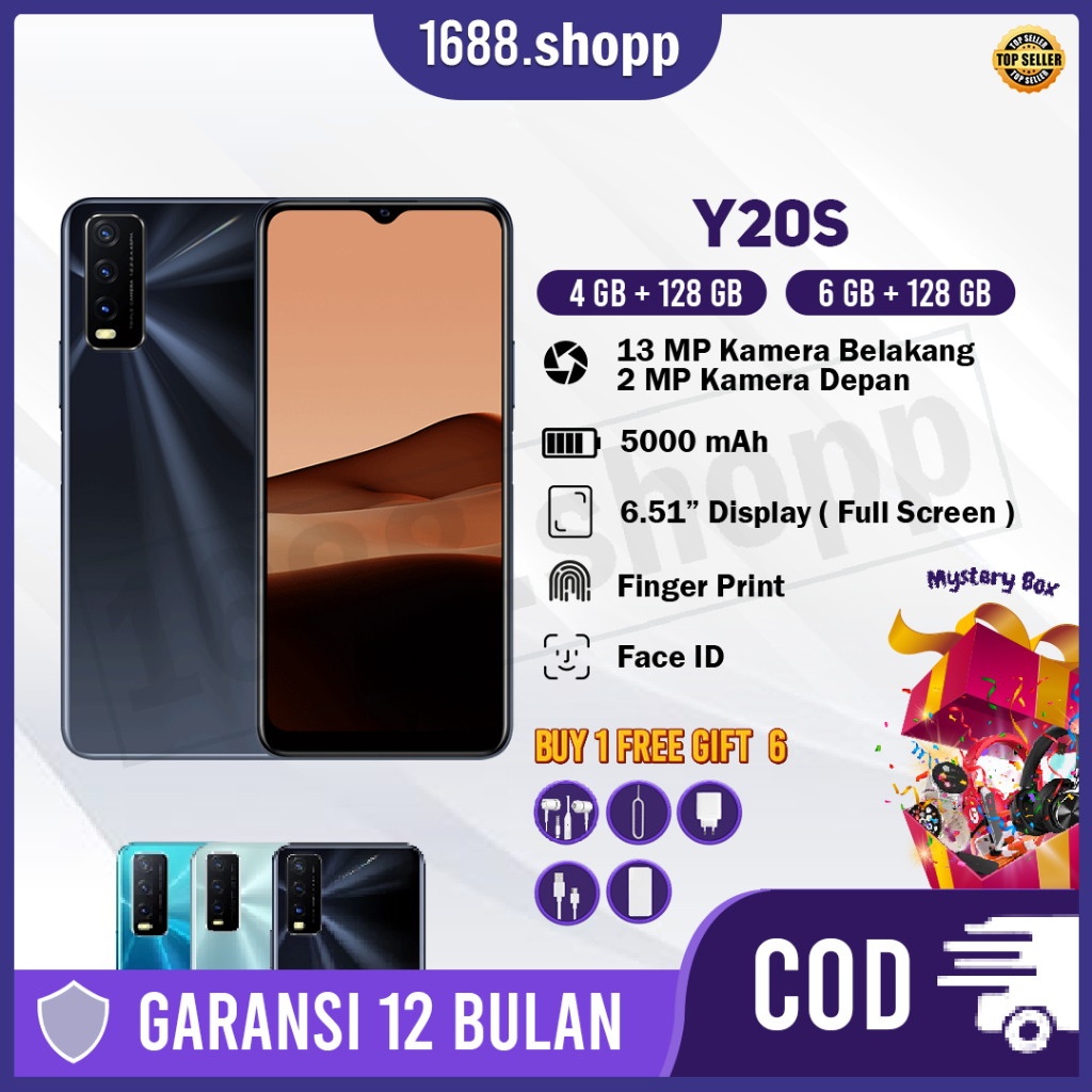 VIVO Y20S 6/128GB bergaransi dan bersegel