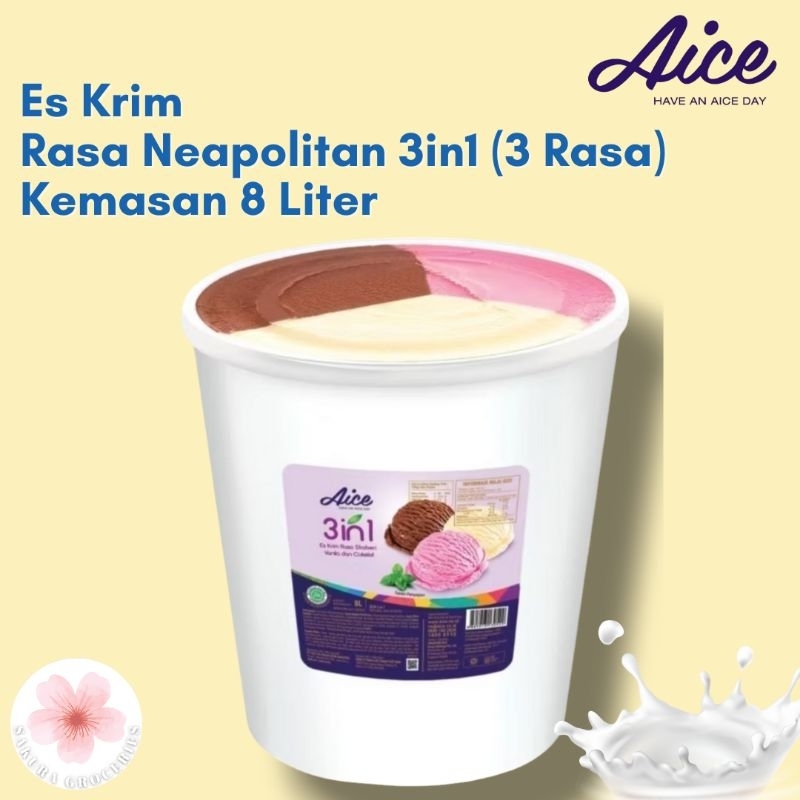 

Es Krim Aice Neapolitan 8 Liter / Ice Cream Aice 8 Liter Neapolitan
