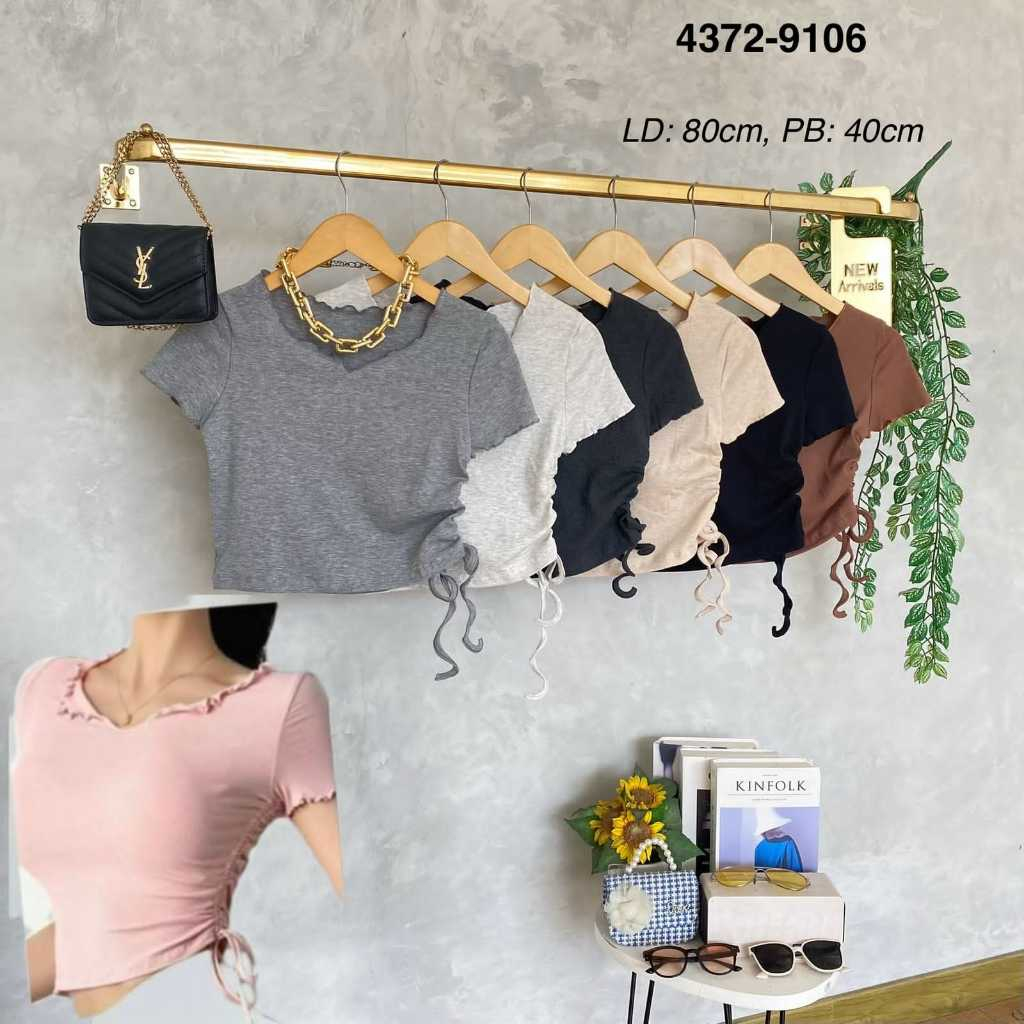 Crop Top Knit Tali Samping #I013000763