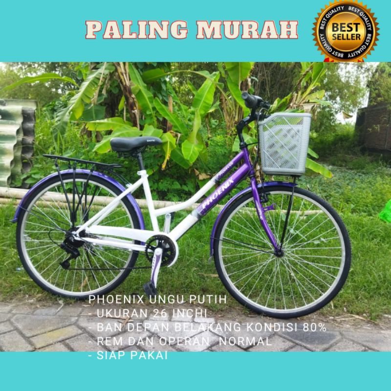 Sepeda dewasa wanita keranjang cewek perempuan second bekas 26 murah siap pakai