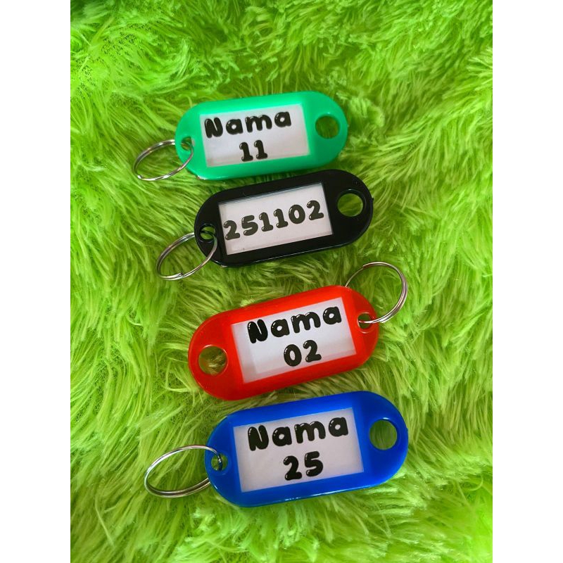 

1Pcs Ganci Name Tag Gantungan Kunci Warna-Warni Label Nama Plastik Ganci Keychan Ring Name Tag Ganci