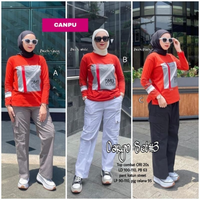 CARGO SET 3/SETELAN CARGO WANITA/SET CARGO WANITA/SETELAN CARGO/SET CARGO/SETELAN/SET