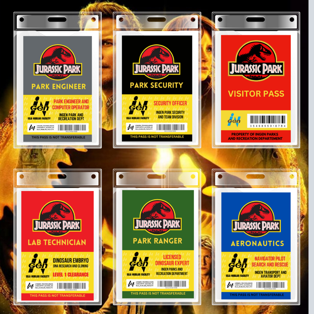 

Jurassic Park Prop ID Badge Cosplay Nametag