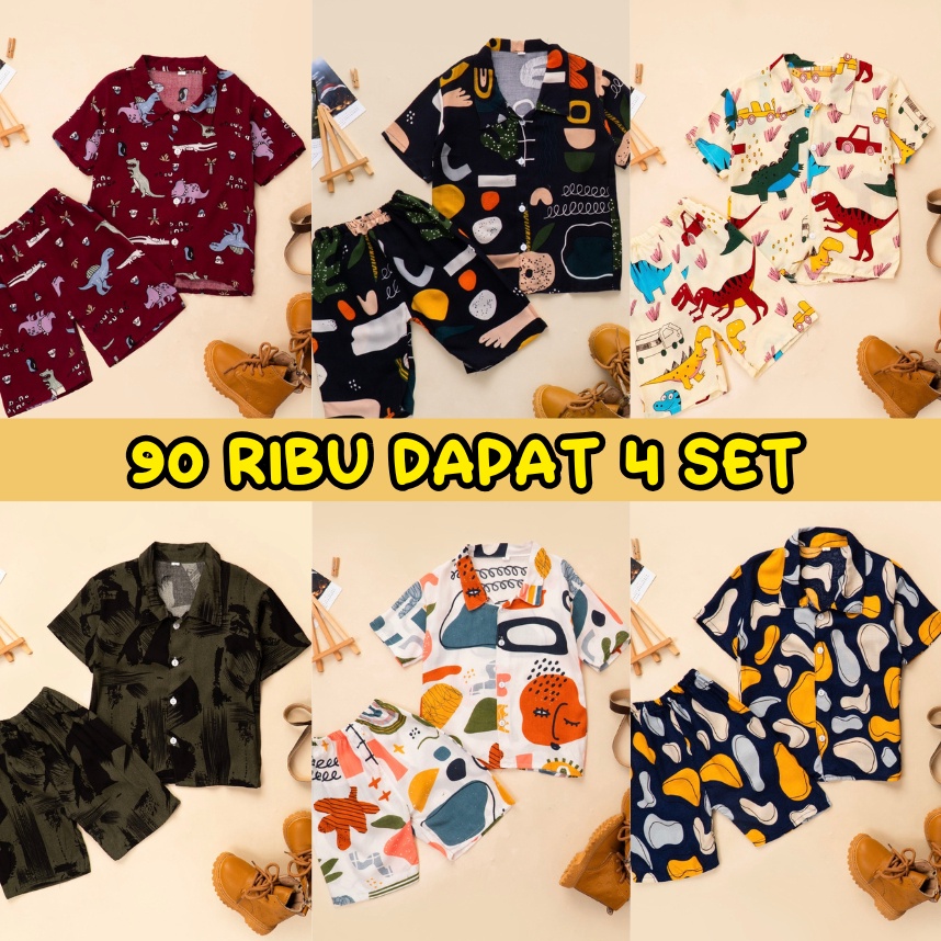 Harga Grosir 4 Set Rayon AnakPiyama Anak Rayon Usia 16 Tahun