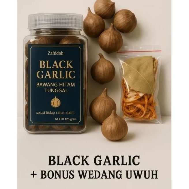 

BLACK GARLIC BAWANG HITAM TUNGGAL netto :125gram bonus rempah wedang uwuh herbal alami