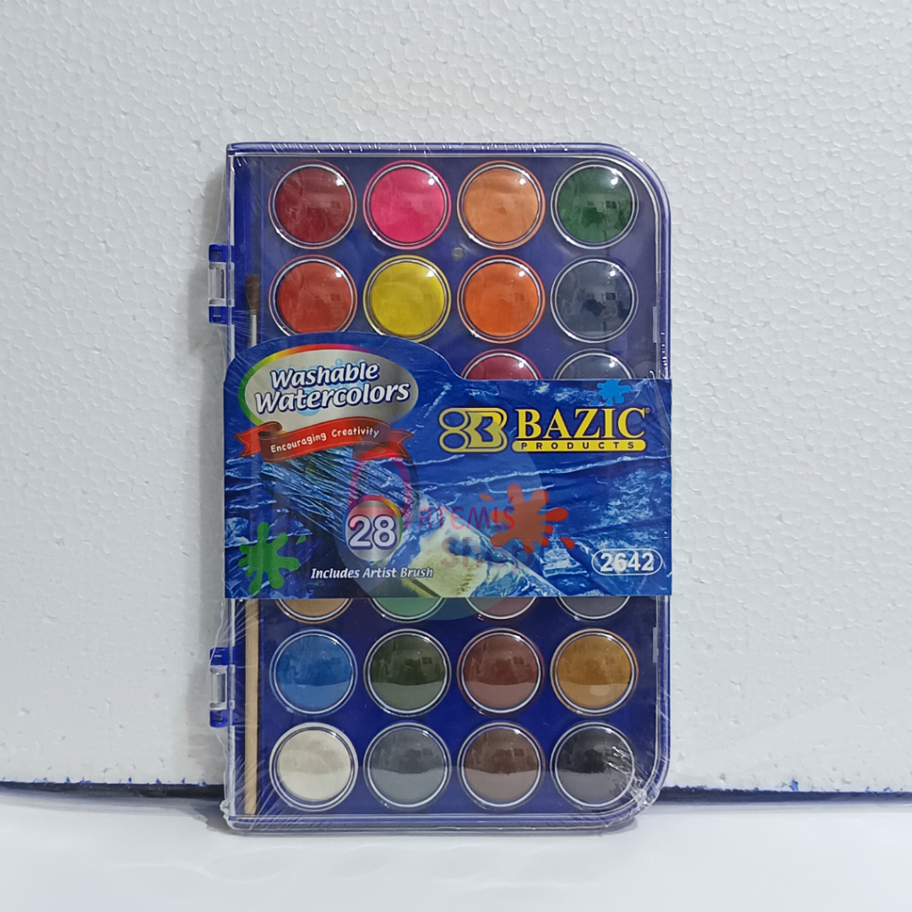 

Cat Air / Water Colours Cake BAZIC 2642 28 Warna + Bonus Kuas Lukis