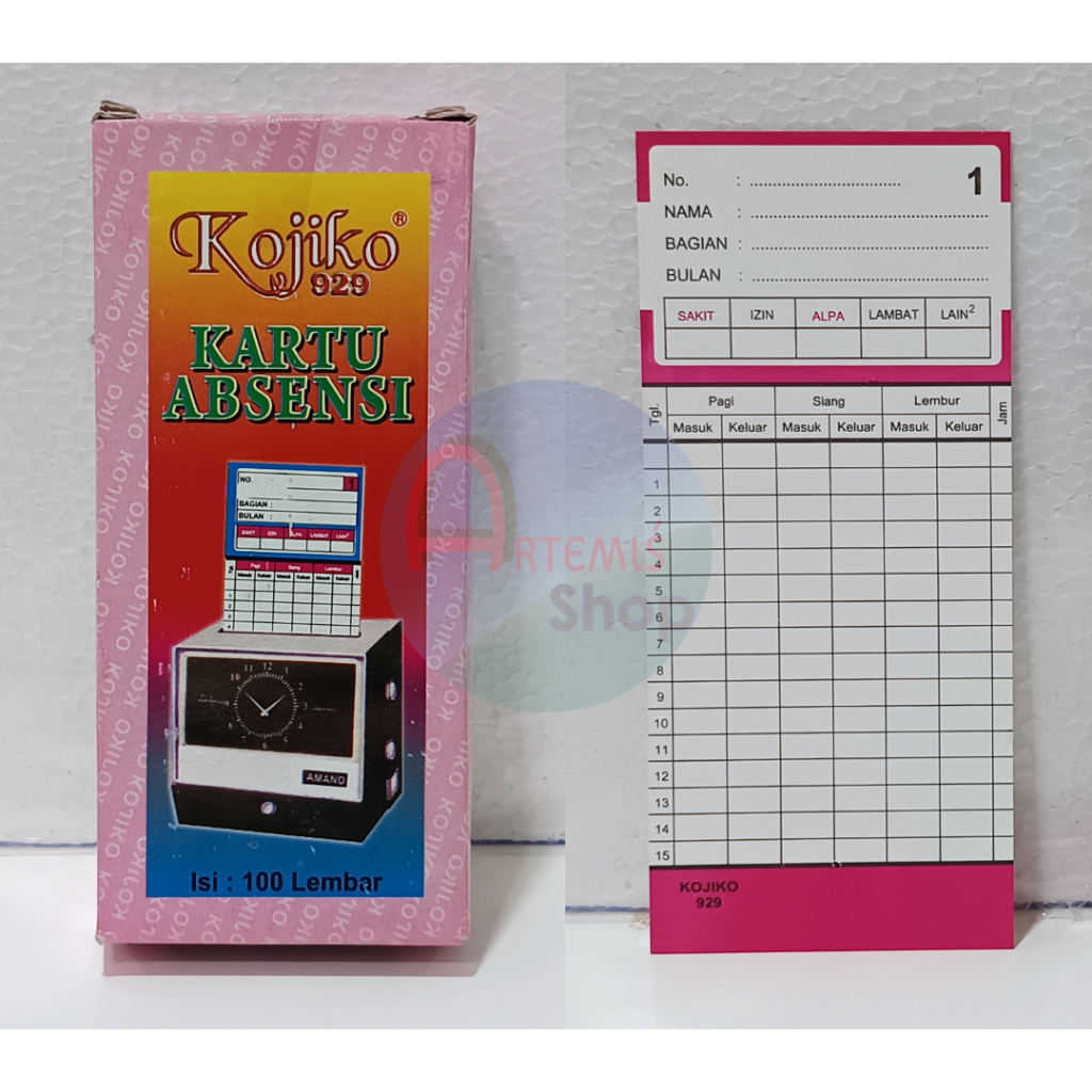 

Kartu Absensi KOJIKO Isi 100 Lembar