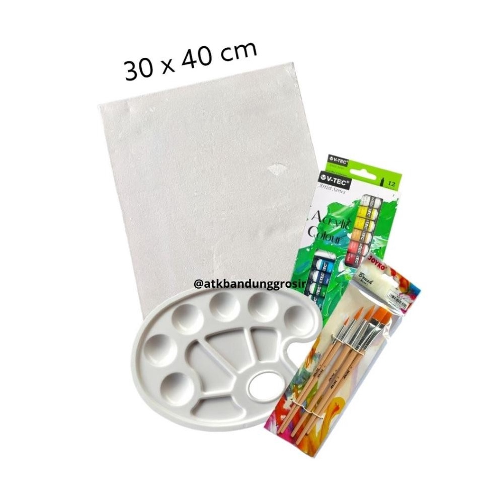 

KODE X39H Paket Melukis Lengkap Set 4 in 1 Variasi Jumbo Set Kanvas 3x4 Kuas Palet Cat Acrylic Set Lukis