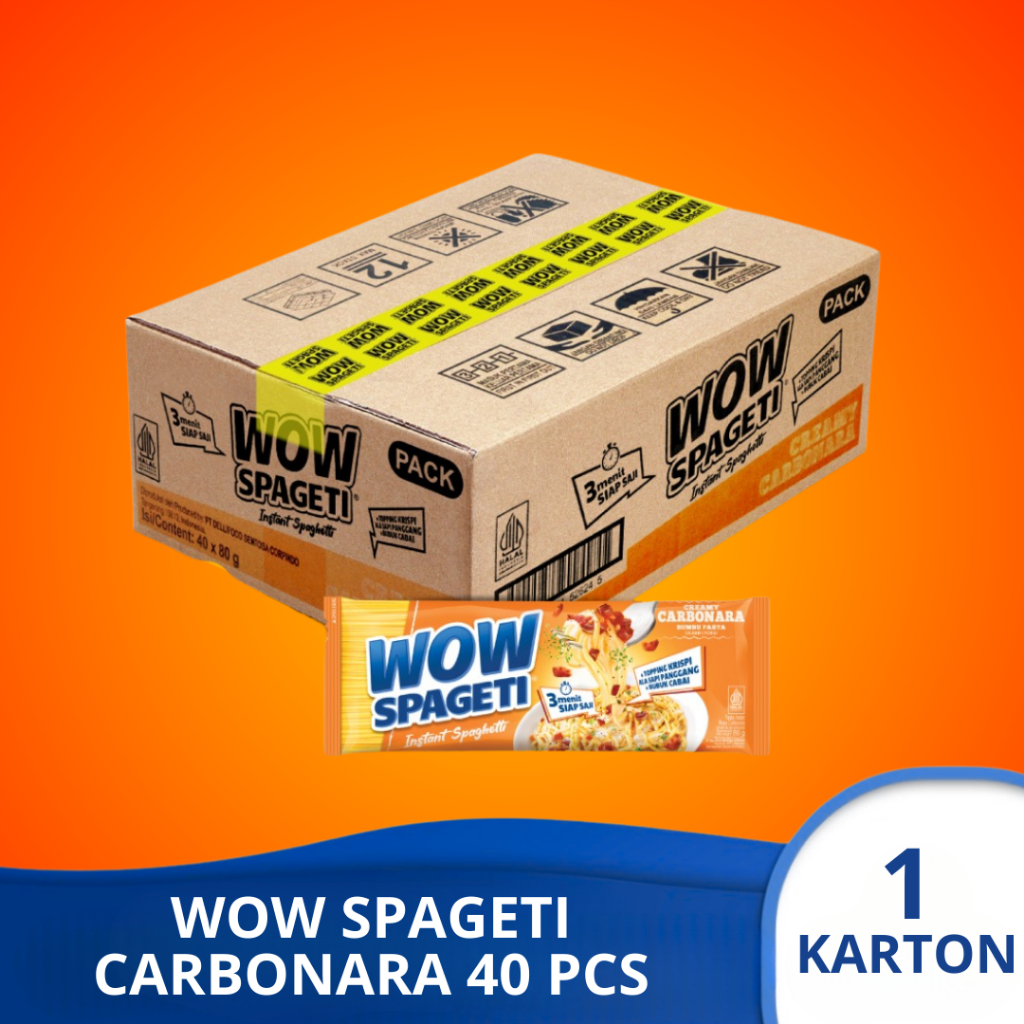 

(1 KARTON) WOW SPAGETI CARBONARA Pasta isi 40 pcs
