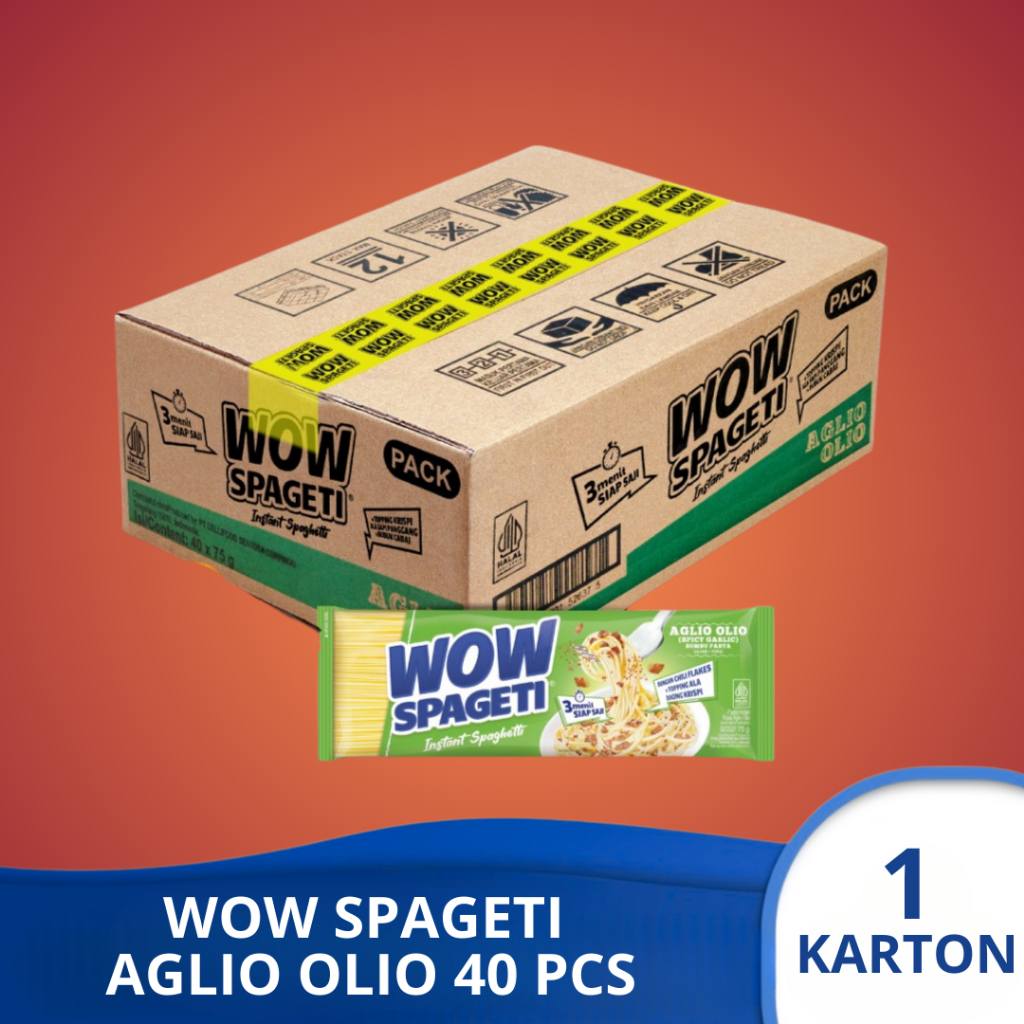 

(1 KARTON) WOW SPAGETI AGLIO OLIO Pasta isi 40 pcs