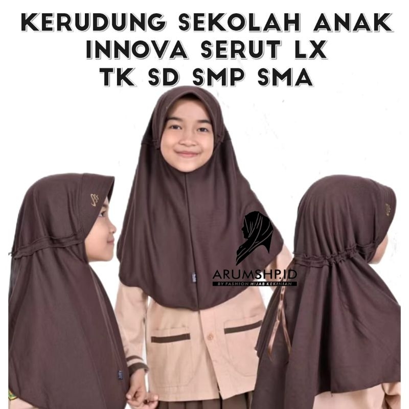 JILBAB SEKOLAH TK (S) / JILBAB SEKOLAH RABBANI KW / KERUDUNG SEKOLAH INNOVA SERUT ANAK UKURAN TK SD 