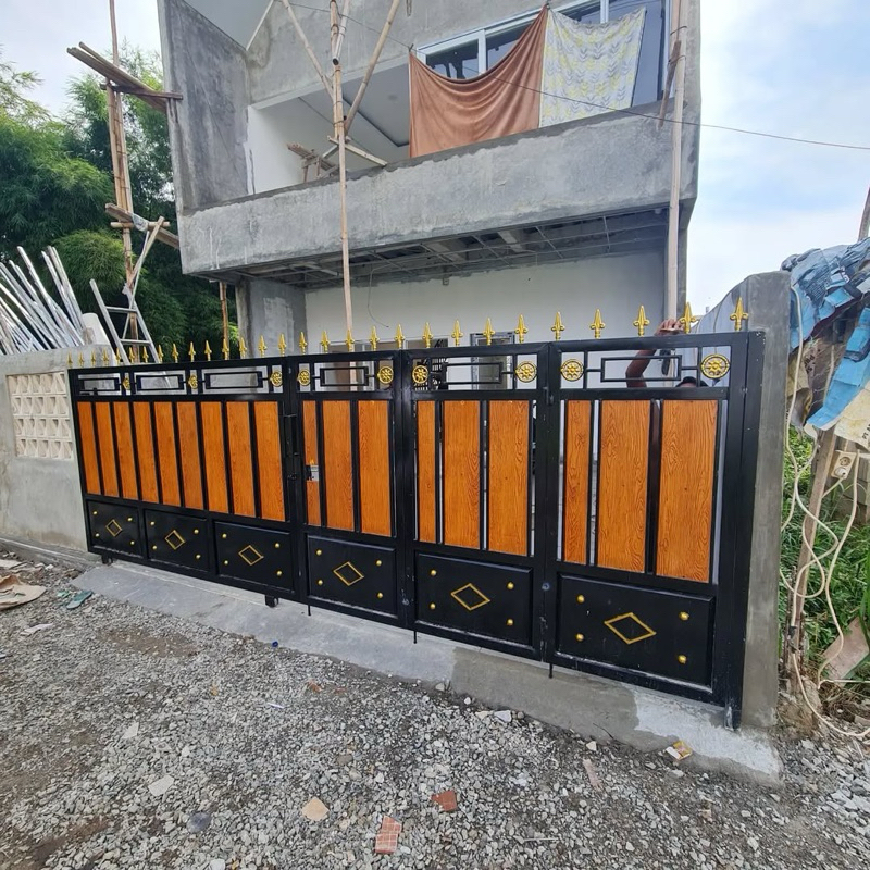 BEST SELLER-Pintu pagar Model sliding motif GRC board semi klasik Berkualitas