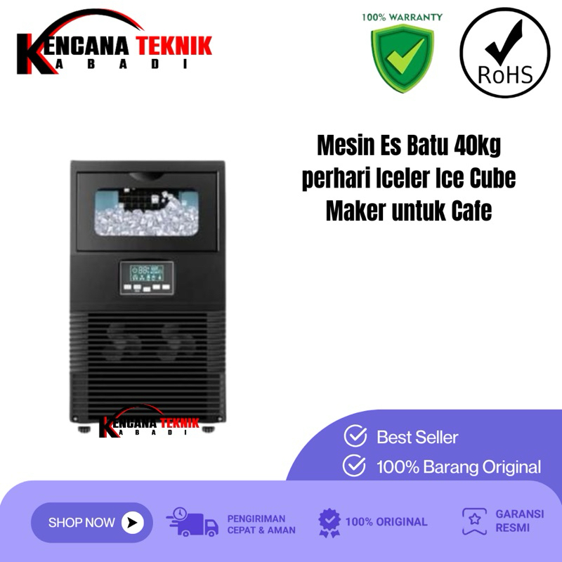 Mesin Es Batu 40kg perhari Iceler Ice Cube Maker untuk Cafe