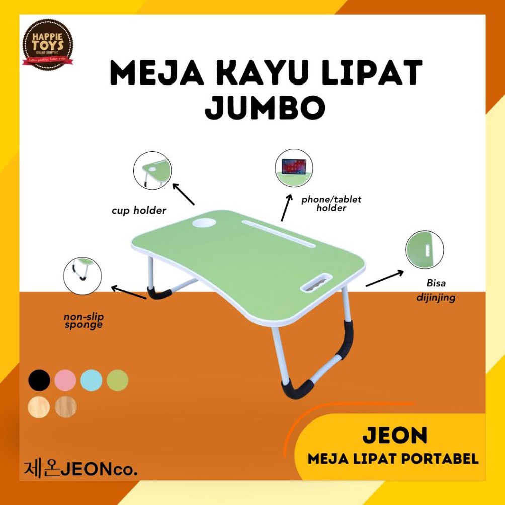 KODE J16R MEJA KAYU Belajar Lipat Meja Portable Laptop Warna Polos Minimalis Multifungsi Kuat Murah 