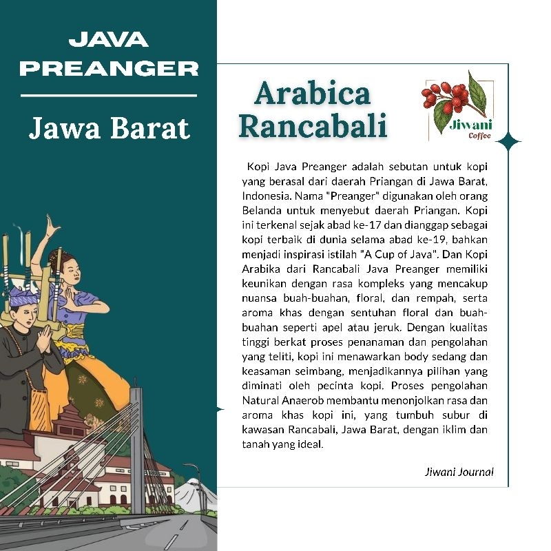 

Arabica Coffe Rancabali - Ciwidey Bubuk 200gr Biji Kopi Natural Anaerob Full Arabika Premium - Java Preanger Specialty Coffee