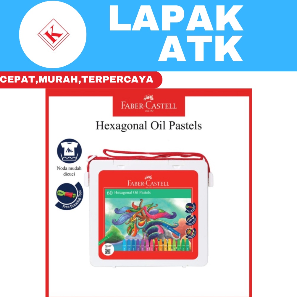 

KODE B64W Crayon 6 WARNA Faber Castell Hexagonal Oil Pastel LT3