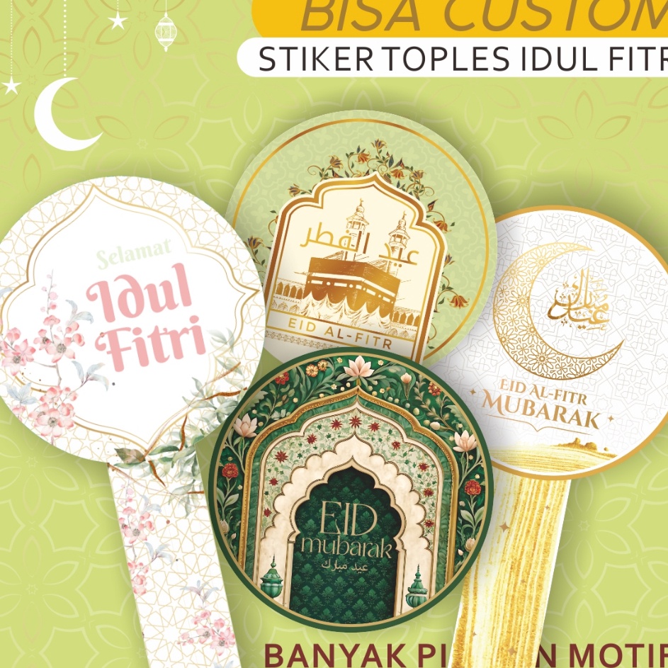 

Stiker Toples Kue Lebaran Idul Fitri Free Input Logo