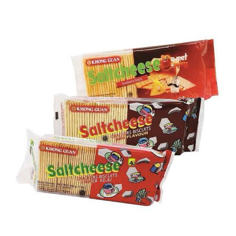 

Khong Guan Saltcheese crackers biscuits / kraker keju, Bbq dan sweet & spicy