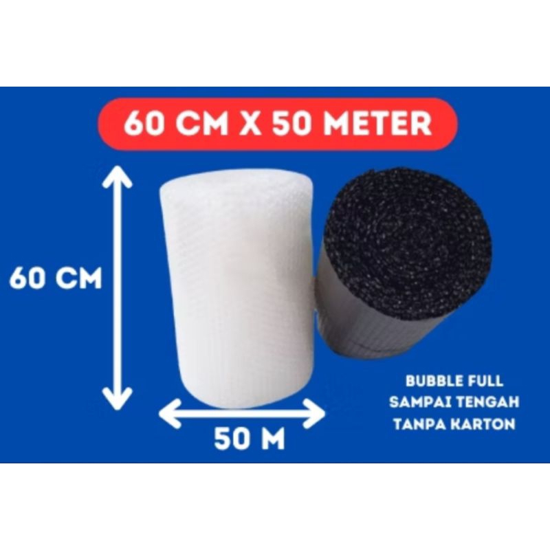 

BUBBLE WRAP POTONG 60 CM X 50 METER HITAM/BENING/TEBAL