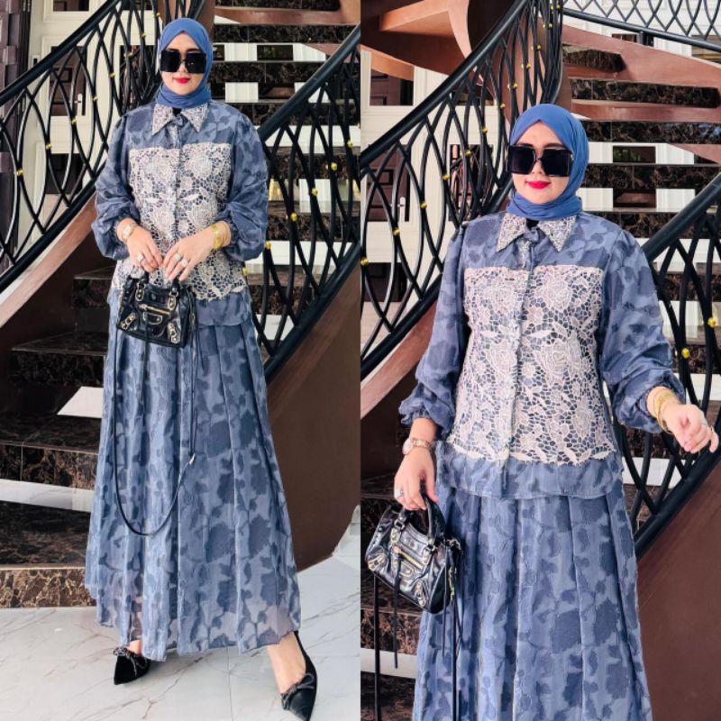 Azzura set rok organza premium