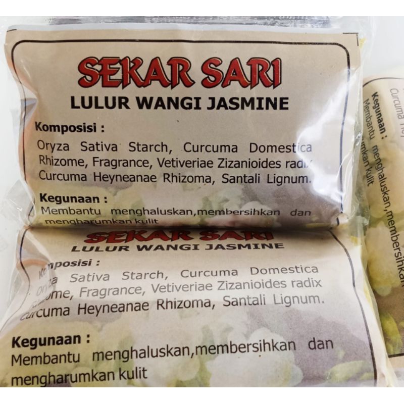 LULUR WANGI JASMINE SEKAR SARI ASLI KERATON SOLO ISI 10SACHET