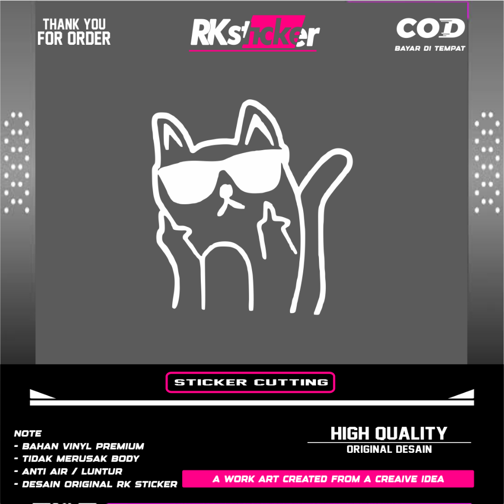 

STICKER MIDDLE FINGER PUCEK ANIMASI LUCU STIKER VIRAL STIKER KUCING CAT