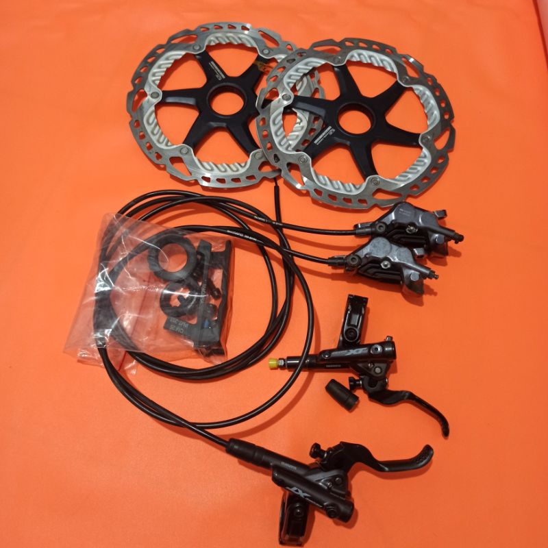 Brake Deore XT M8100/8120 Shimano Rem Sepeda Hidrolik 4 Piston