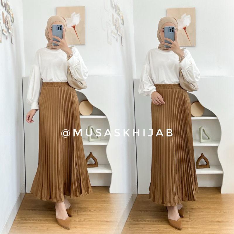 ROK PLISKET PAYUNG / ROK PAYUNG / ROK PAYUNG PANJANG POLOS /ROK PAYUNG ALLSIZE / KODE 01