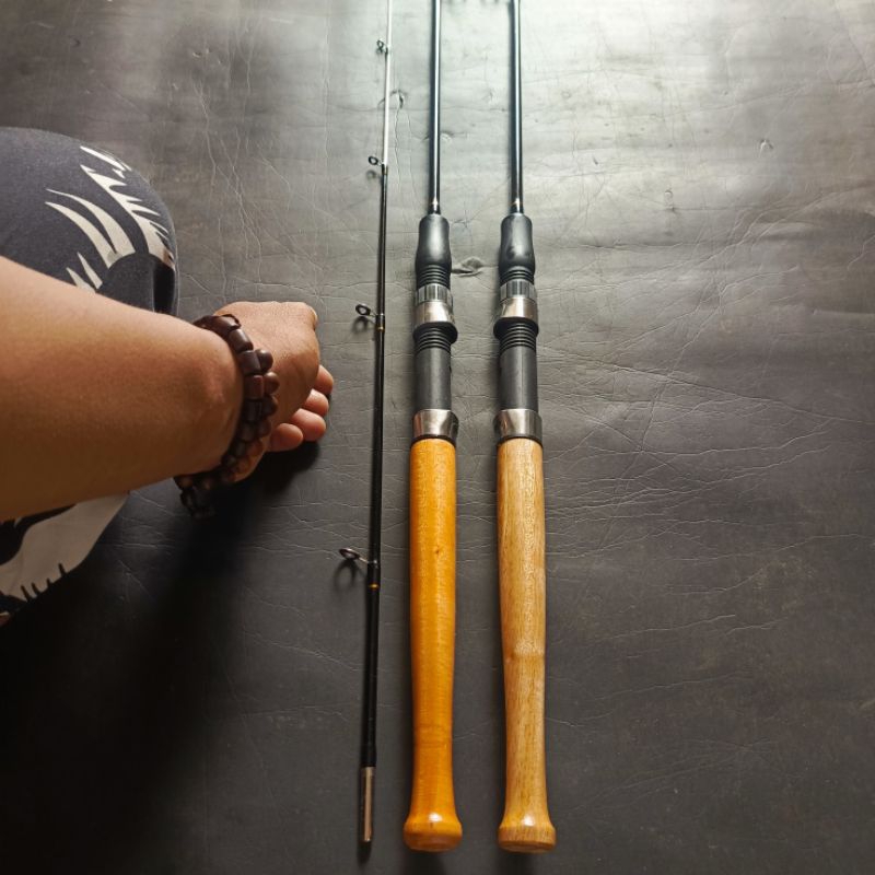 Joran Pancing Ikan Mas Panjang 165cm Gagang Kayu Mahoni