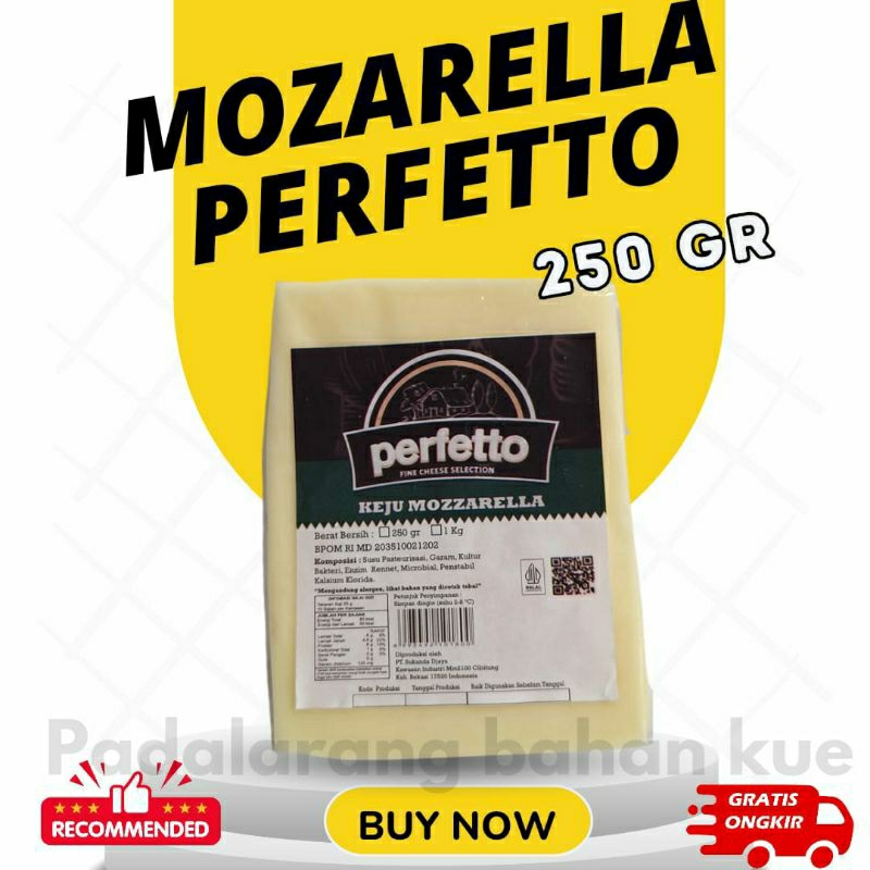 

Mozarella Perfetto 250 Gram Halal/ Mozarella Cheese Perfetto 250 Gram