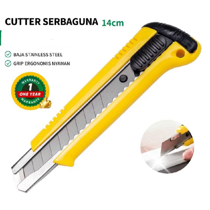 

Feibao Pisau Cutter / Stainless Steel Cutter / Pisau Pemotong Stainless / Fitur Auto Lock / F32-1001