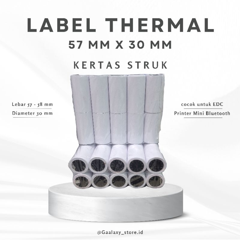 

Label thermal kasir | kertas struk | kertas thermal 57mmx30mm