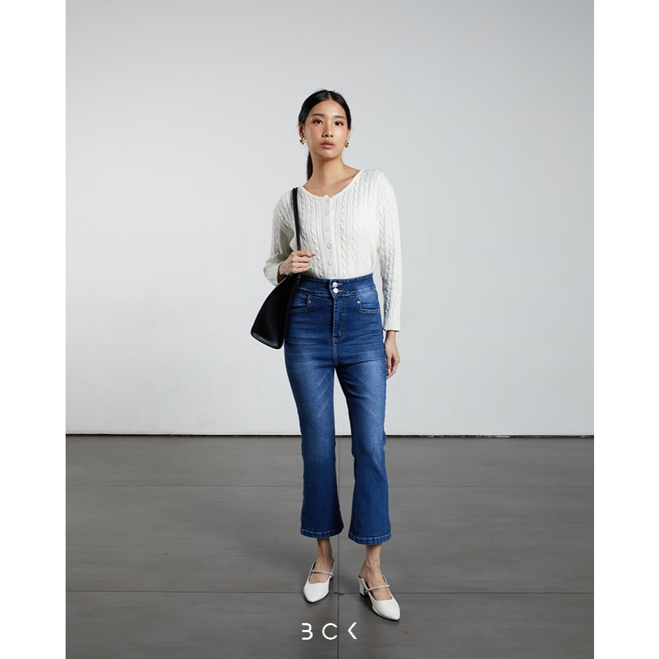 BCK - Celana Jeans Stretch Wanita Cutbray 7/9 Jessy
