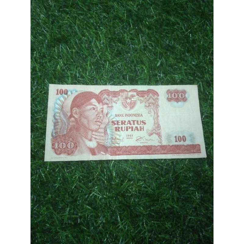 uang kuno 100 soedirman 1968 asli bekas edar