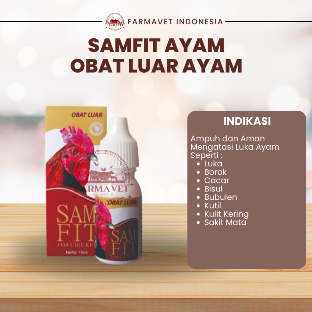 Sam Fit For Chicken Samfit Ayam Luar Obat Ayam Sakit Mata Snot Bengkak Berair Merah Luka Borok Kutil