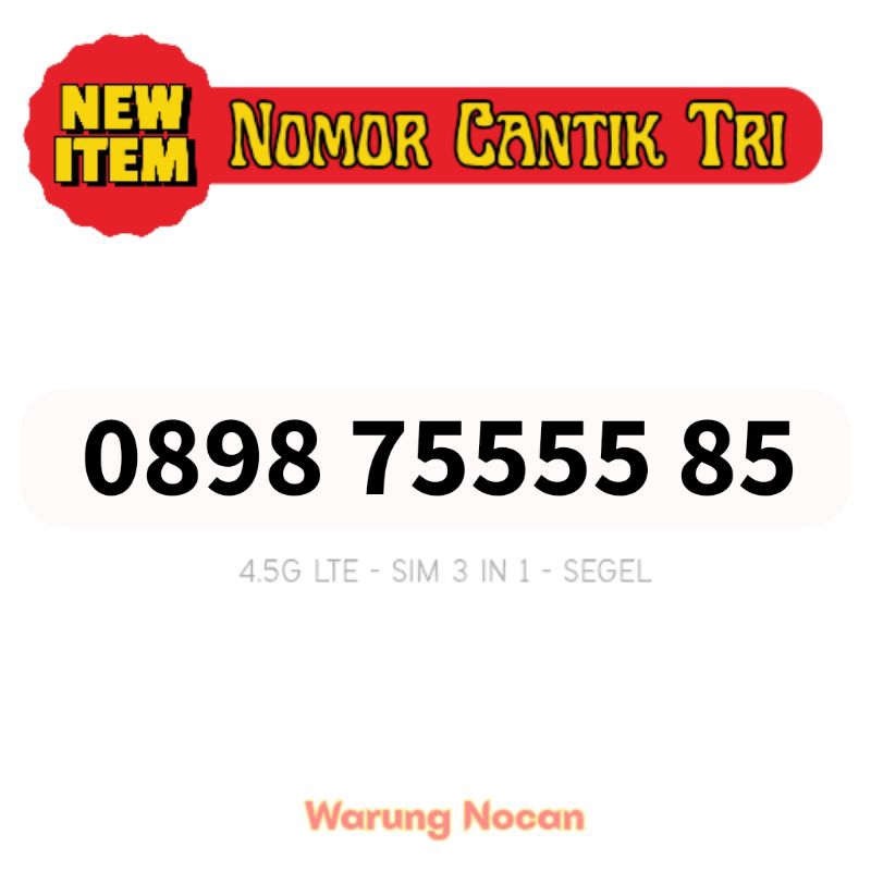 Nomor cantik tri three 3 11 digit 7555585