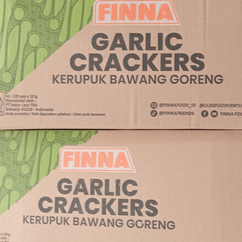 

Kerupuk krupuk bawang garlic matang finna fina 10gr 10 gram untuk catering snack makanan sedus 1 dus isi 120 pack