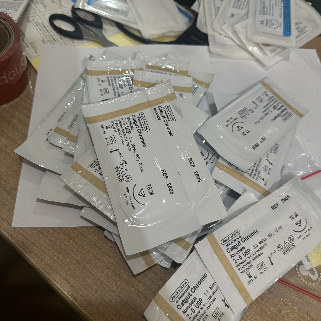 Benang Jahit Luka Medis Steril / assut sutures + Jarum