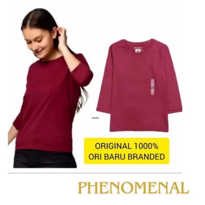 PHENOMENAL ORIGINAL KAOS  WANITA Phenomenal lengan 7/8 COTTON PREMIUM 1000%