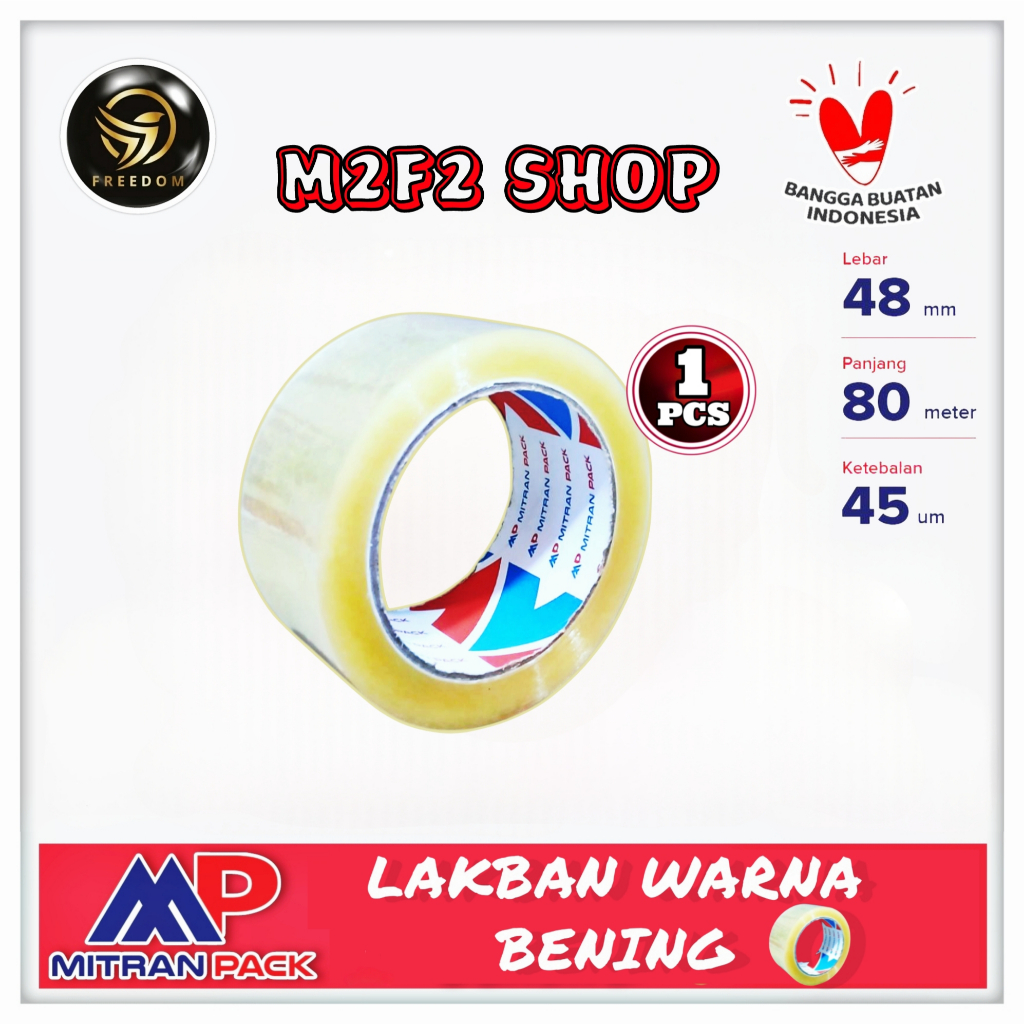 

Lakban Bening Mitran Pack 48 x 80 x 45 | MP - 90 Yard (Kemasan Satuan)
