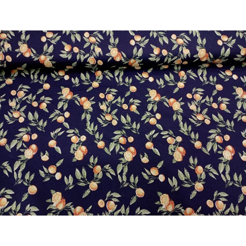 Bahan Kain Katun Poplin Garment Motip JERUK