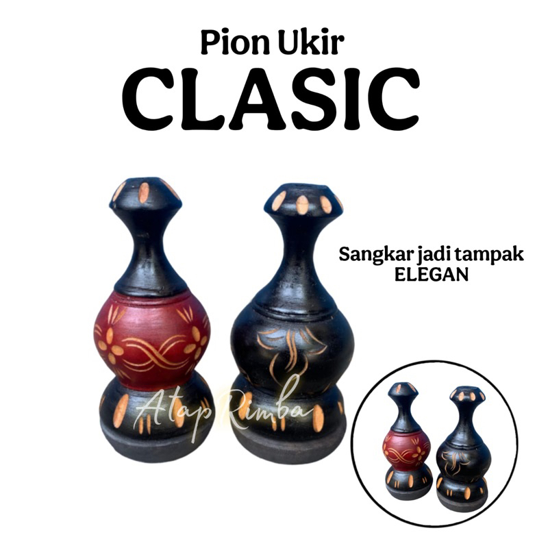 PION KAYU FINISHING UKIR