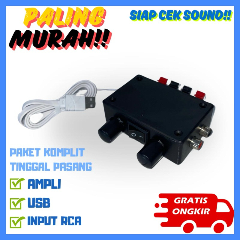 AMPLI MINI 5v INPUT RCA / AMPLI MINI 5v TERMURAH / AMPLI MINI 5v LENGKAP RCA /  AMPLI MINI TERMURAH
